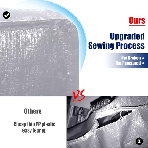 Cosy Family 8 Pack Heavy Duty Extra Large Moving Bags with Backpack Straps - Strong Handles & Zippers, Storage Totes For Space Saving, Fold Flat, Alternative to Moving Box (40 gal, Silver) - color: Silver, size: 40 gal-Pack of 8