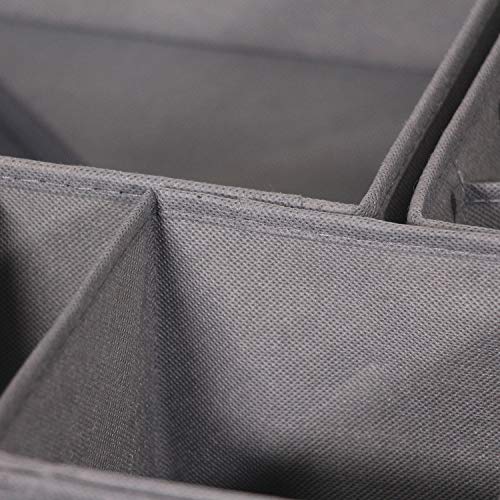 DIOMMELL 12 Pack Foldable Cloth Storage Box Closet Dresser Drawer Organizer Fabric Baskets Bins Containers Divider for Baby Clothes Underwear Bras Socks Lingerie Clothing,M Grey 444 - color: Medium Grey
