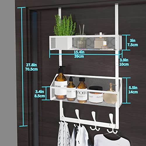 Kaiferty Over The Door Hooks Organizer, Coat Rack Over The Door Storage Hanger Towel Rack, Back of Door Storage Organizer for Bathroom,Bedroom,Kitchen,Office (White, 3-Tier) - color: White, size: 3-Tier