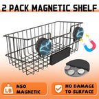ULIBERMAGNET Magnetic Baskets, Large Capacity Metal Wire Mesh Basket Holder Organizer for Sundry Tool Storage, Magnetic Shelf for Garage, Laundry, Kitchen, Workshop, Cabinet(2 Pack) - style: Metal Magnetic Baskets