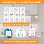 FEXIA 3+2 Pack Laundry Pods Containers and Dryer Sheet Holder with Laundry Detergent Dispenser Laundry Room Organization Storage Containers with Lids and Labels for Scent Booster,Powder,Pods