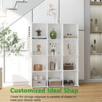 C&AHOME Cube Storage Organizer, 12-Cube Shelves Units, Closet Cabinet, DIY Plastic Modular Book Shelf, Ideal for Bedroom, Living Room, Office, 36.6" L x 12.4" W x 48.4" H Milky UPCS12M - color: Milky