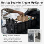 1680D Trunk Organizer with Lid, Extra-Large 114L Collapsible Cargo Organizer for SUVs, Trucks & Large Cargo Areas, Rigid PP Panels, 800D x 800D Weave, Water-Repellent, Anti-Sag Design