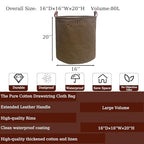 80L Waterproof Laundry Hamper in Family Leather Handle Laundry Basket in Dormitory Collapsible Laundry Bag in Nursery (96-Satisfied laundry hampers, 80L) - color: 96-Satisfied laundry hampers