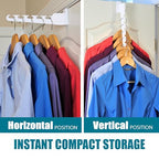 Wonder Hanger Over The Door 2-Pack Organizer for Clothes Hangers, Space-Saving Cascading Hanger Hooks, White - size: 2-Pack