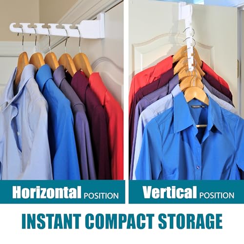 Wonder Hanger Over The Door 2-Pack Organizer for Clothes Hangers, Space-Saving Cascading Hanger Hooks, White - size: 2-Pack