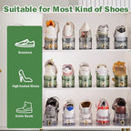 Shoe Slot Organizer,Adjustable Shoe Stacker for a Pair of Shoes,Shoe Holder Space Saver,Double Deck Shoe Riser Shoe Rack,Shoe Organizer for Closet (Clear, 10 Pack) - size: 10 Pack