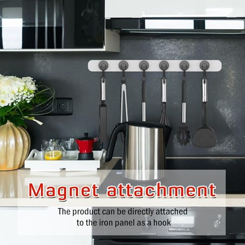 FINDMAG Magnetic Hooks, 40Lbs+ Strong Magnet Hooks for Cruise Cabins, Powerful Neodymium Magnets with Hooks for Hanging, Swivel Swing Black Magnetic Hooks for Fridge, Whiteboard, Kitchen, Toolbox - color: Black, size: 6Pack 40Lbs+