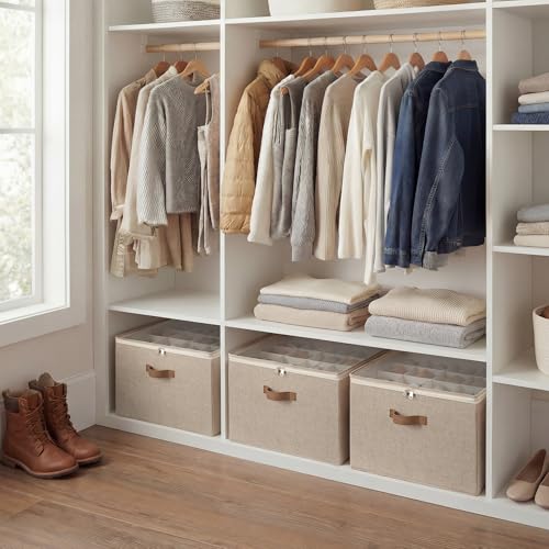 StorageWorks 2 Pack Shoe Organizer for Closet, Foldable Shoe Storage Box with Adjustable Dividers, Shoe Boxes Organizer for Entryway, Closet Shoes Organizer for Sandals, Sneakers, Fits 32 Pairs, Taupe - color: Taupe, size: Medium-2 Pack
