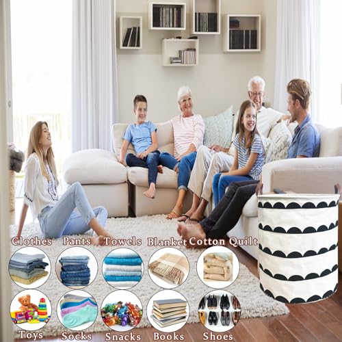 Waterproof Laundry Hamper Collapsible Laundry Basket Leather Handle Laundry Bag Large Clothes Storage Toy Organization for Bathroom Bedroom Laundryroom College Dorms (Hege-003) - color: Hege-003