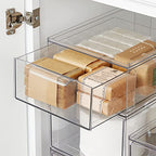 mDesign Plastic Stackable Bathroom Storage Organizer Bin with Pull Out Drawer for Cabinet, Vanity, Shelf, Cupboard, Cabinet, or Closet Organization - Lumiere Collection - 4 Pack - Clear - size: 8 x 12 x 4 (Pack of 4)