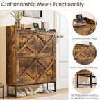 Nicetree Shoe Cabinet Organizer with 2 Flip Drawers, Freestanding Narrow Rack with Metal Legs, Farmhouse Slim Shoe Storage for Entryway, Foyer, Hallway, Rustic Brown - color: Rustic Brown, style: 2-Drawers