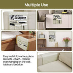 Teniux Remote Control Holder Faux Leather Armrest Organizer with 6 Pockets for recliner couch sofa, Armchair Caddy for Smart Phone, Book, Magazines, Ipad, Remotes (Oyster White) - color: Oyster White