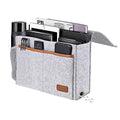 Bedside Caddy,Felt Bedside Storage Organizer, Hanging Storage for Dorm Bed Sofa for tablet Magazine Phone Remotes and Water Bottle Holder (Light Grey)