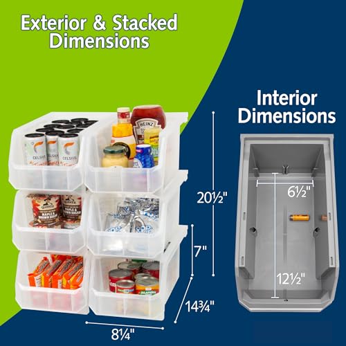 ReadySpace Large Plastic Storage Bins, Stackable Organizer Containers for Closet Pantry Shelf Garage and Office Organization, Clear, 6 Pack - color: Clear, size: Large, 6-Pack