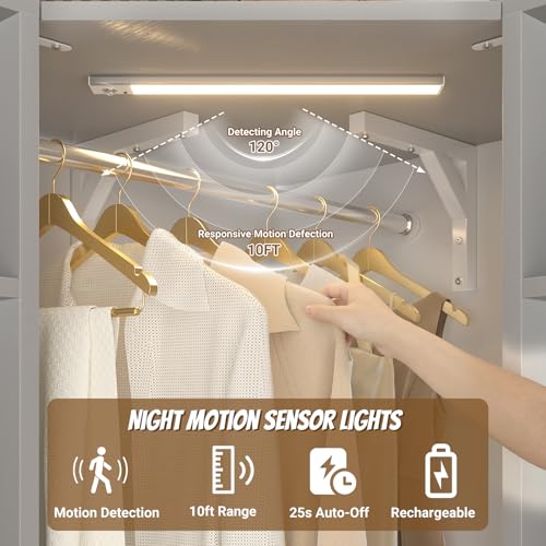 Besiost Corner Closet System with 2 Motion Sensor Lights, 39.2" Corner Closet Organizer with 12 Shelves, Closet Corner with 2 Hanging Rods, Versatile 6-Tier Walk-in Closets for Corner Space, Grey - color: Grey, size: 39.2" - With 2 Sensor Lights