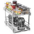 ZOINLIY Pull Out Cabinet Organizer, Versatile Slide Out Kitchen Organizers and Storage,Heavy Duty Drawer Cupboard Storage Basket, Smooth Sliding, Chrome Finish (2-Tiers-11¼''W×22“D) - size: 2-Tiers 11¼''W×22”D