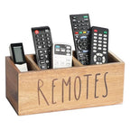 LBEMEY Acacia Wood Remote Control Holder, TV Remote Holder, Remote Organizer for Table,Home,Living room, bedroom for Wooden Remote Box (Brown, L,for 5+ Remote Controls) - size: L,for 5+ Remote Controls