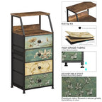 Tohomeor Dresser with Fabric Drawers Nightstand with 2 Tier Shelf Storage Tower for Bedroom Hallway Entryway Closet Organizer Sofa Beside Table Furniture (Multi, 4 Drawers) - size: 15.7"D x 11.8"W x 33.2"H (4 Drawers)