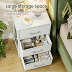 CHOEZON Stackable Storage Drawers for Closet, 3 Drawer Dresser with Wooden Top, Fabric Clothes Organizers with Metal Handles, Closet Organizer with 3 Drawers for Bedroom, Living Room, White TCW31WB - size: 11.8"D x 15.7"W x 23"H (3 Drawers)