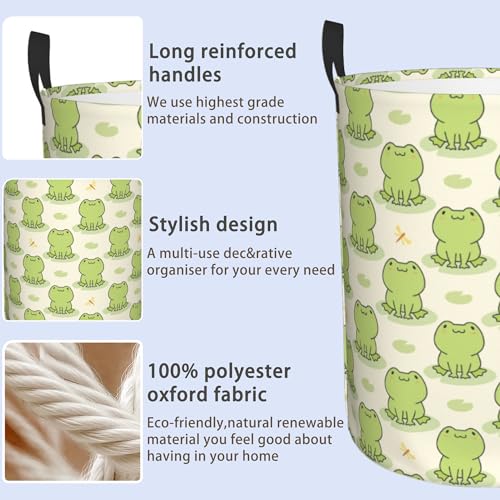 Laundry Basket, Dirty Clothes Basket, Foldable Waterproof Oxford Cloth Storage Basket for Bedroom, Bathroom, Clothes,Large Storage Basket Home Decoration(Cute Frog) - color: Cute Frog