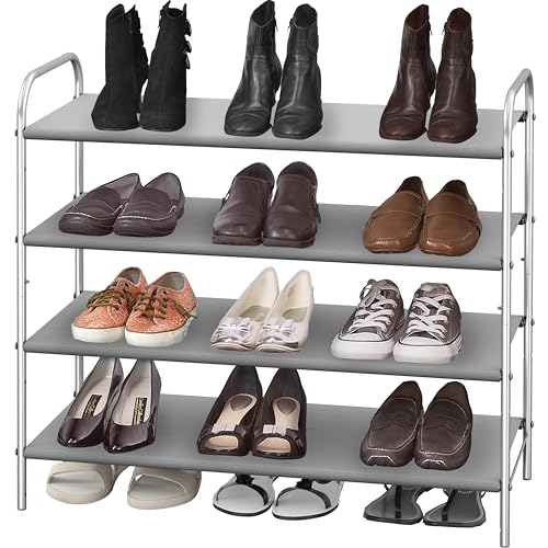 Simple Houseware 4-Tier Shoe Rack Storage Organizer 20-Pair, Grey - color: Grey, size: 4-Tier