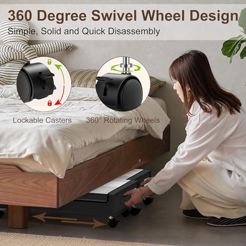 Under Bed Storage with Wheels - 2Pack 60L Underbed Storage Containers with Clear Lid & Label, Rolling Under Bed Storage Bins for Clothes, Shoes, Blankets (XL,Black) - color: Black, size: Large