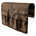 No Tuck Armchair Caddy with Matching Pin Fasteners - 19 x 24 Inches - No Tucking, No Slipping - Armrest Organizer for Recliner and Couch (Brown) - color: Brown
