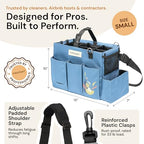 FifthStart Multiuse Cleaning Caddy with Waist, Shoulder Strap 9 Pockets, Mesh Base & Adjustable Compartments - Cleaning Caddy - Cleaning Supplies Organizer (Blue, Small) - color: Blue, size: Small