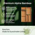 keechee Carbonized Bamboo Kitchen Drawer Organizer (Bundle: 5pc Organizers Set) - size: Bundle: 5pc Organizers Set