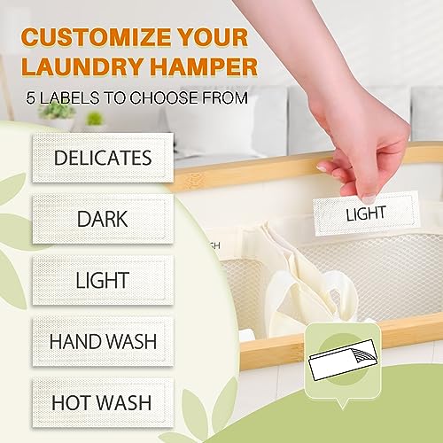 Laundry Hamper with Lid, 160L Dirty Clothes Hamper for Laundry Basket 3 Section, Extra Large Laundry Sorter Hamper 3 Compartment with Removable Inner Bags & Labels, Beige - color: Beige, size: 160L