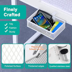 Under Desk Drawer Organizer - Clamp-On Above or Below Desk Mesh Drawer for Office Accessories, Storage Tray, and Desktop Organizer (White - Small) - style: White - Small