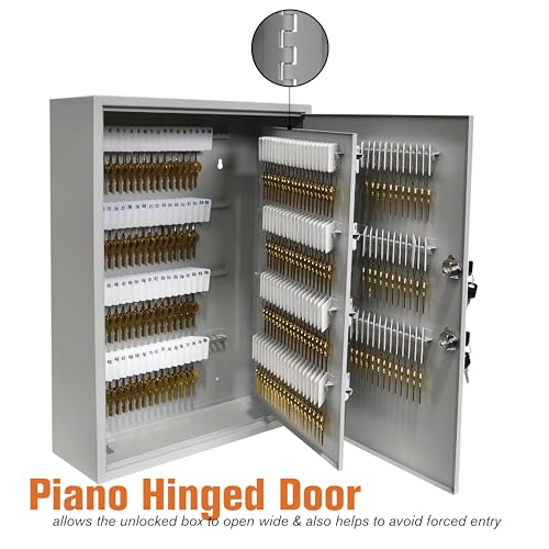 BankSupplies STEELMASTER 320 Key Cabinet - Dual Lock Control Key Box - Welded 22 Gauge Steel Construction - Scratch Resistant - Write-On Key Tags for Easy Identification