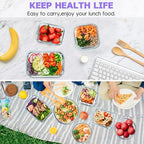 34pcs Glass Food Storage Containers with Lids Set, Airtight Glass Meal Prep Containers (17 Containers & 17 Lids), Leak Proof Lunch Container BPA-Free, Microwave, Oven, Freezer, Dishwasher Safe-Purple - color: PURPLE