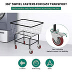 Wire Laundry Cart with Wheels, 2.5 Bushel Rolling Laundry Basket, Commercial Basket Carts for Laundry Room, Hotel, Home, Apartment Use, Durable Steel Frame with Galvanized Finish, 5" Casters - size: 2.5 Bushel