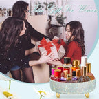 Honeydak White Bling Perfume Makeup Organizer Bling Mother's Day Nurses Day Gifts for Women Bathroom Organizers and Storage 360 Rotating Makeup Organizer for Countertop(Resin Stone) - size: Rhinestone