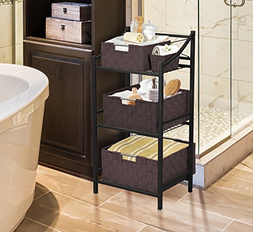 Sorbus Storage Baskets for Organizing (Set of 7), Mesh Hand-Woven Design, Linen Closet Organizers and Storage, Organizer Storage Baskets for Shelves, Variety Pack Organizers and Storage (Chocolate) - color: 7 Piece - Chocolate