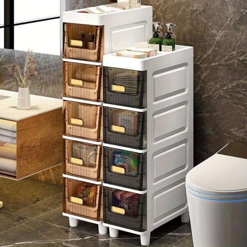 LDQ Slim Storage Cabinet with Drawers - Durable Waterproof PP Organizer for Bathroom/Kitchen/Health - Small Spaces, Snacks, Display & Retail-3Layers - size: 3layers