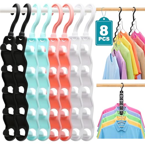 Closet Organizers and Storage,Upgraded Organization and Storage Clothes Hanger,8 Pack College Dorm Room Essentials,Sturdy Closet Organizer Home Essentials Space Saving Hangers for Thick Clothe - size: 8Pack