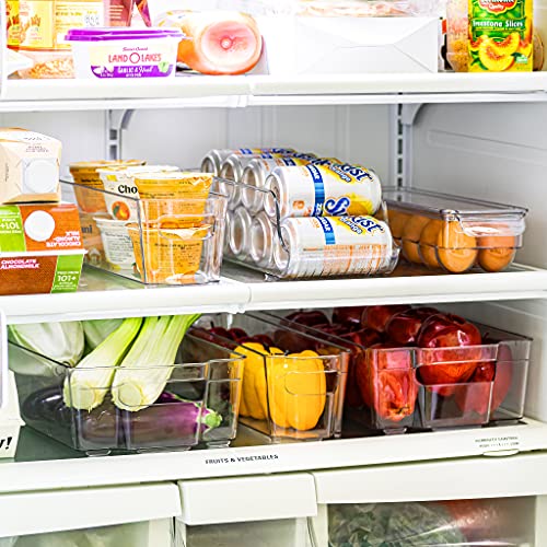 Sorbus Fridge Bins and Freezer Bins Refrigerator Organizer Stackable Food Storage Containers BPA-Free Drawer Organizers for Refrigerator Freezer and Pantry - size: 6 pack