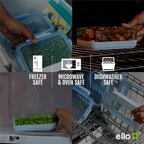 Ello Duraglass 3.4 Cup Meal Prep Sets,Set-Glass Food Storage Container with Silicone Boot and Airtight BPA-Free Plastic Lids,Dishwasher,Microwave& Freezer Safe,Garden Goals,5 Count(Pack of 2) - color: Garden Goals with Boot, size: 3.4 Cup (Pack of 2)