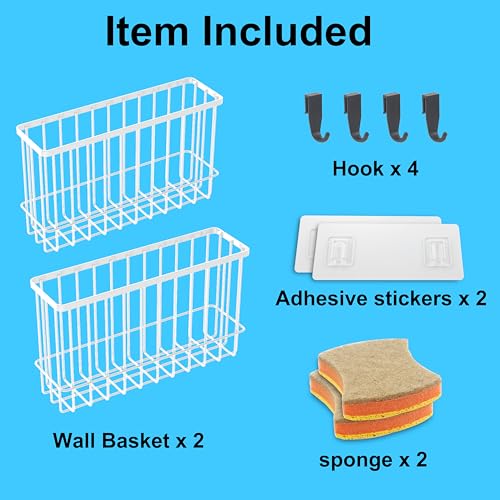 Cabinet Door Organizer 2Pcs, Foil and Plastic Wrap Organizer with 2 Sponges, Cabinet Door Storage with 2 Caddy Adhesive, for Aluminum Foil, Plastic Wrap, Wool Dryer Balls, White,(Medium, Large) - color: White,(Medium+Large)
