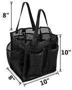 ALYER Mesh Shower Caddy Basket,Large Shower Bag Tote,Hanging Bath Toiletry Organizer with 1 Big Separated Inner Compartment and 6 Deep Outer Pockets (Black) - color: Black