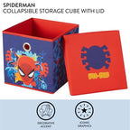 Idea Nuova Marvel Spiderman Collapsible Fabric Storage Cube,10” Organizer Bin with Lid for Bedroom, Playroom, and Closet - color: Spiderman