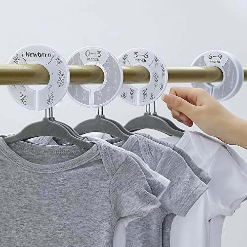 Baby Closet Dividers - Set of 10 from Newborn to Toddler and 2 Blanks with Colored Box - Gray Boho Designs Baby Closet Organizer for Nursery - [Gray Boho] - color: Boho