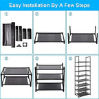 8 Tier Metal Sturdy Shoe Rack for Entryway/Closet, Stores 16-20 Pairs of Shoes, Multi-use Shelf Organizer for Space Saving Storage - size: 8 Tier