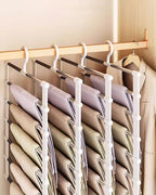 Clothes Hangers Space Saving – 2 Pack Stainless Steel Closet Organizer for Efficient Storage, Multi-Layer Rack for Pants, Jeans, Skirts & Small Space Solutions