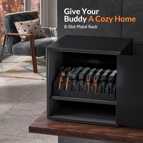 Foam Pistol Rack for Gun Safe Pistol Holder for Storage, Gun Cabinet Accessories for Pistols Revolvers, Fits Most Handguns - size: 8 Slots