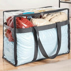 110L Large Capacity Clear Storage Bags with Zipper for Comforters, Blankets, Bedding, Quilts, Pillows – Plastic Storage Bags for Organizing Seasonal Clothes and Household Items