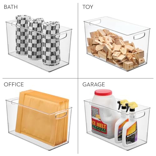 iDesign Plastic Storage Bin with Handles for Household Storage - Set of 4 - Clear - Made in USA - style: Pack of 4